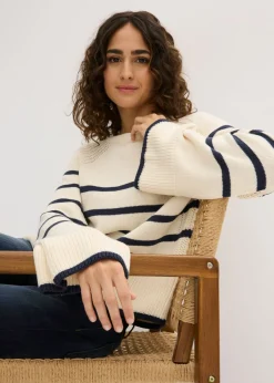 Online Jersey con rayas en contraste Mujer Jerséis|Ropa De Punto