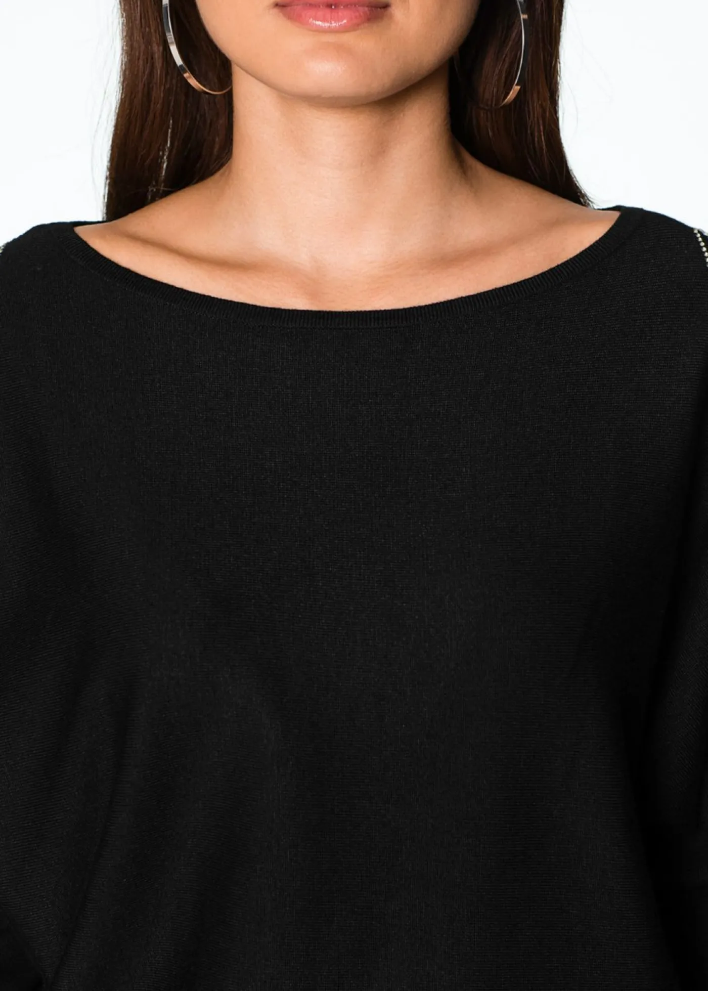 Outlet Jersey con strass en los hombros Mujer Jerséis|Ropa De Punto