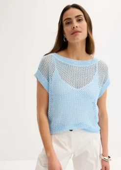 Online Jersey de ajour con hilo brillante Mujer Jerséis|Ropa De Punto
