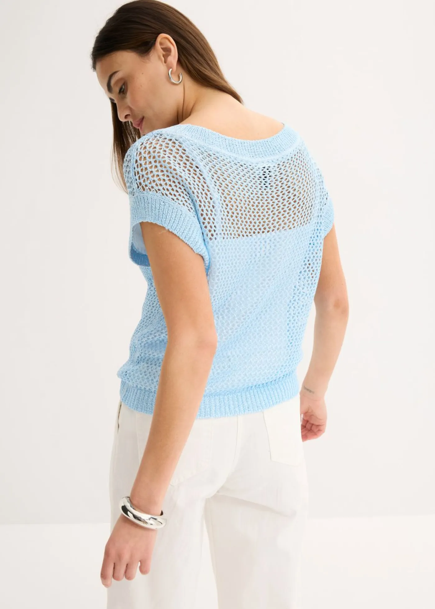 Online Jersey de ajour con hilo brillante Mujer Jerséis|Ropa De Punto