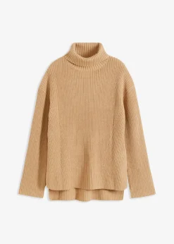 Hot Jersey de algodón puro con cuello vuelto Mujer Jerséis|Ropa De Punto