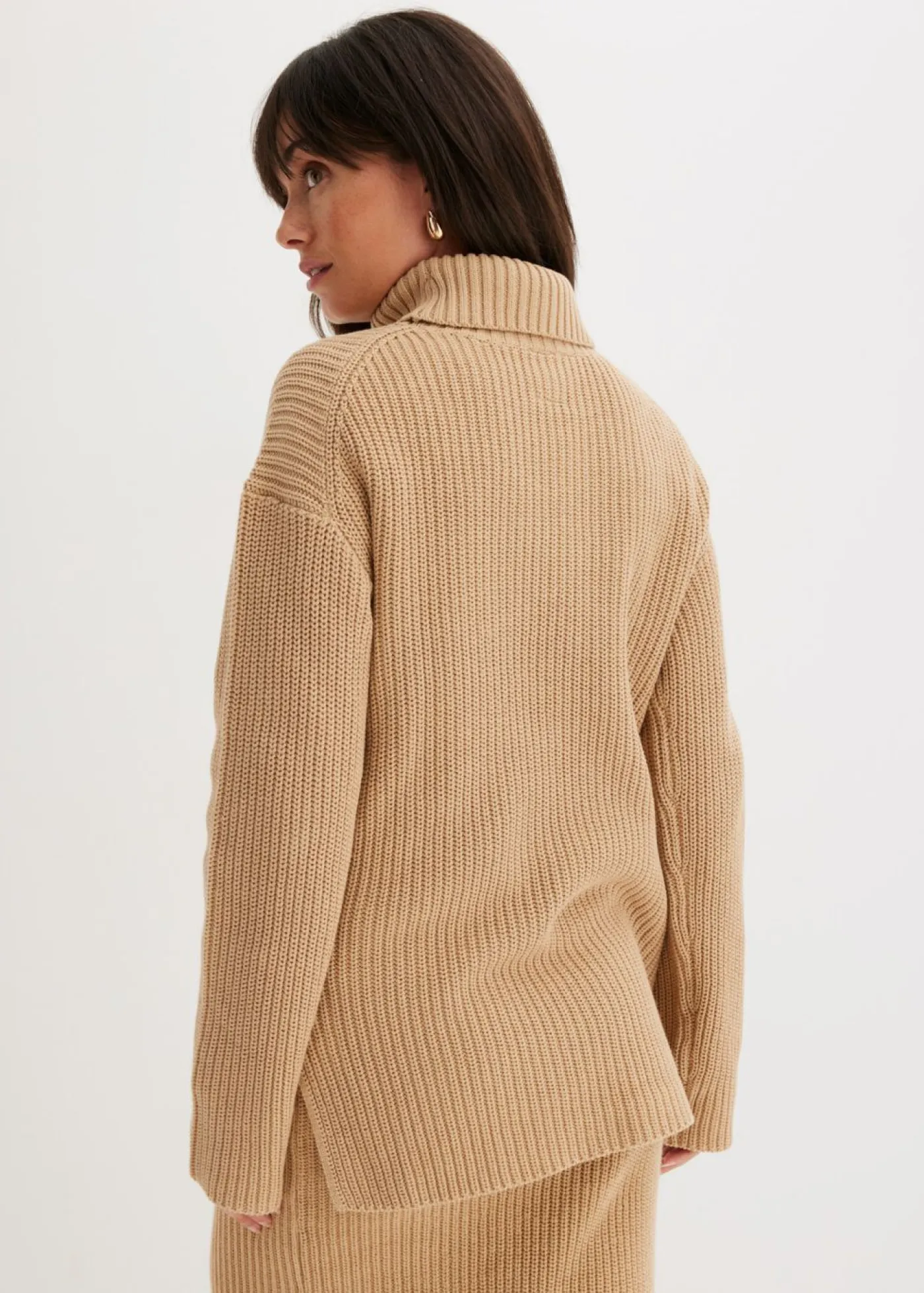 Hot Jersey de algodón puro con cuello vuelto Mujer Jerséis|Ropa De Punto