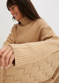 Hot Jersey de algodón puro con cuello vuelto Mujer Jerséis|Ropa De Punto