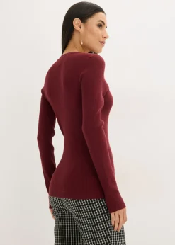 Outlet Jersey de canalé con viscosa Mujer Jerséis|Ropa De Punto