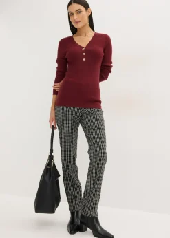 Outlet Jersey de canalé con viscosa Mujer Jerséis|Ropa De Punto