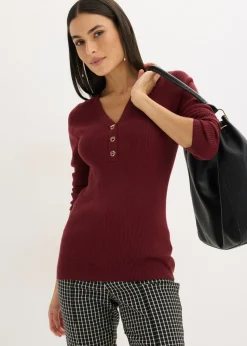 Outlet Jersey de canalé con viscosa Mujer Jerséis|Ropa De Punto