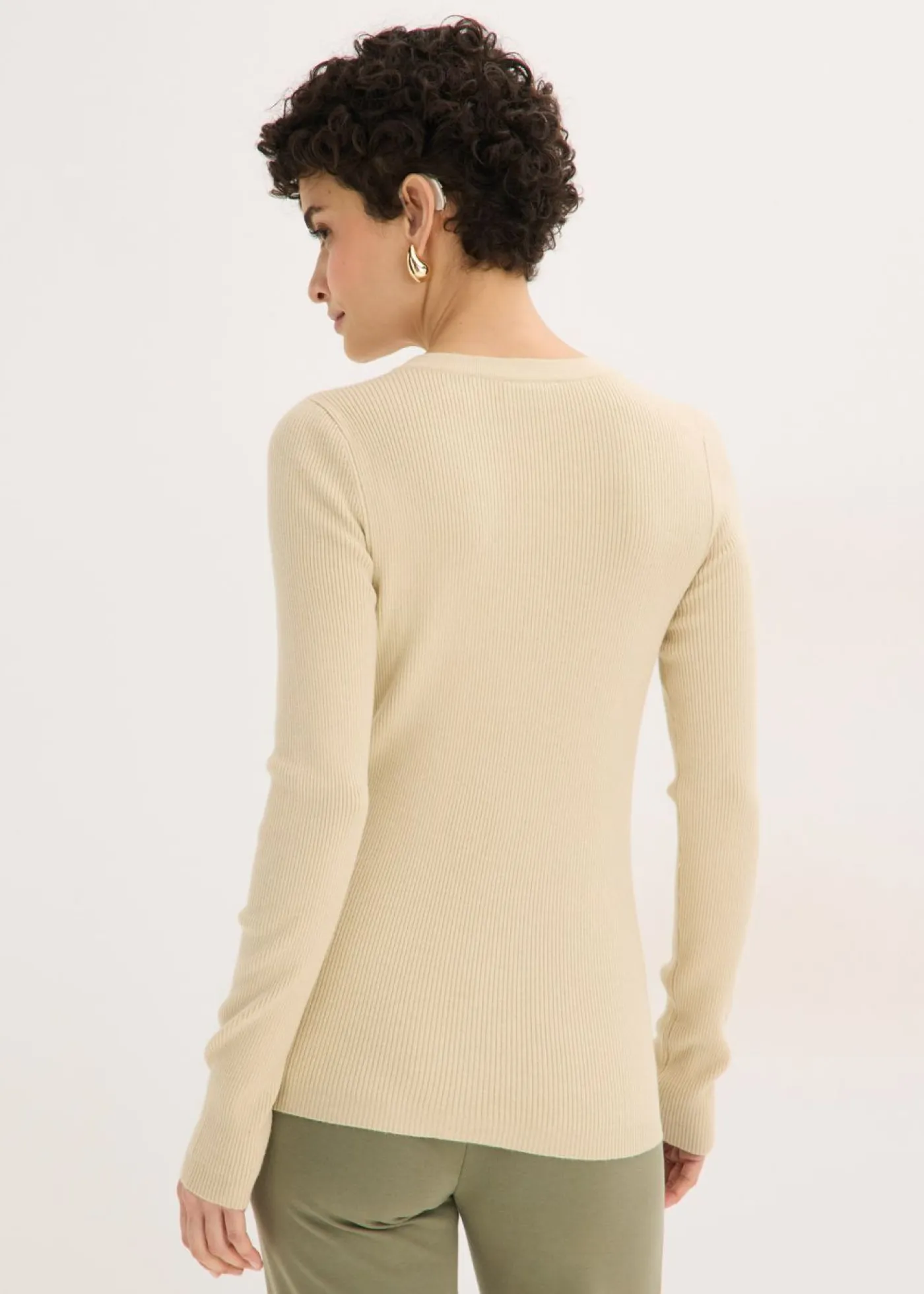 Hot Jersey de canalé con viscosa Mujer Jerséis|Ropa De Punto