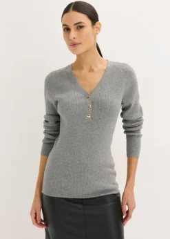 Sale Jersey de canalé con viscosa Mujer Jerséis|Ropa De Punto