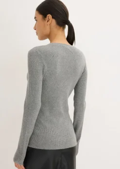 Sale Jersey de canalé con viscosa Mujer Jerséis|Ropa De Punto