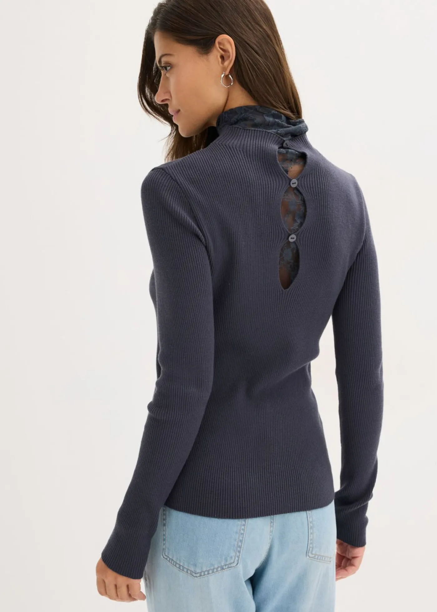 Best Jersey de canalé de mezcla de viscosa fluida Mujer Jerséis|Ropa De Punto