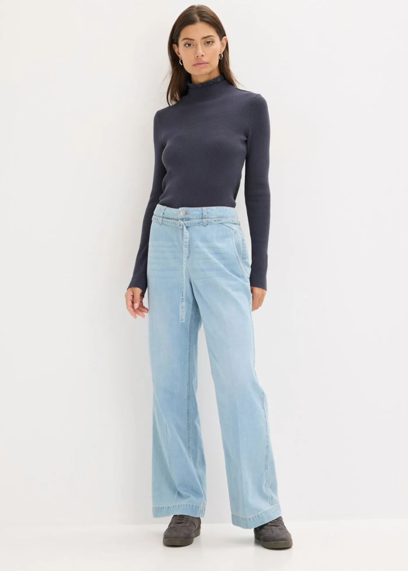 Best Jersey de canalé de mezcla de viscosa fluida Mujer Jerséis|Ropa De Punto
