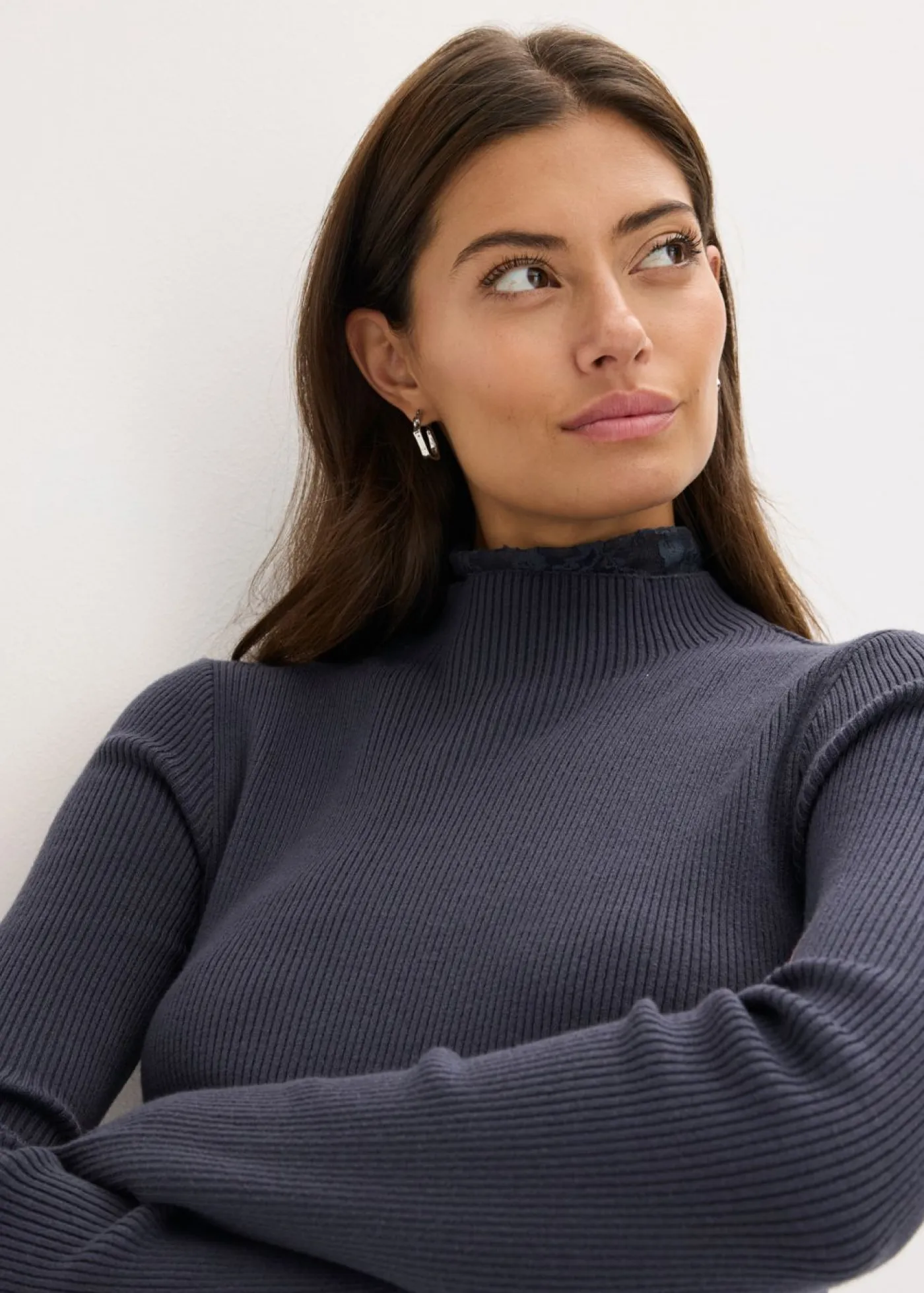 Best Jersey de canalé de mezcla de viscosa fluida Mujer Jerséis|Ropa De Punto