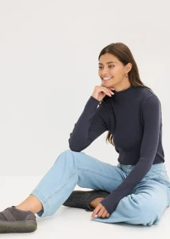 Best Jersey de canalé de mezcla de viscosa fluida Mujer Jerséis|Ropa De Punto