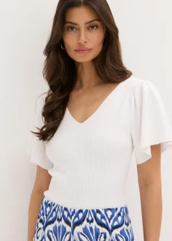 Discount Jersey de canalé de mezcla de viscosa Mujer Jerséis|Ropa De Punto