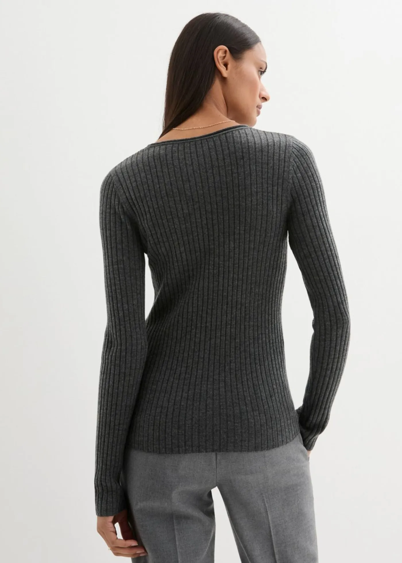 Discount Jersey de canalé en lana merina Mujer Premium|Jerséis