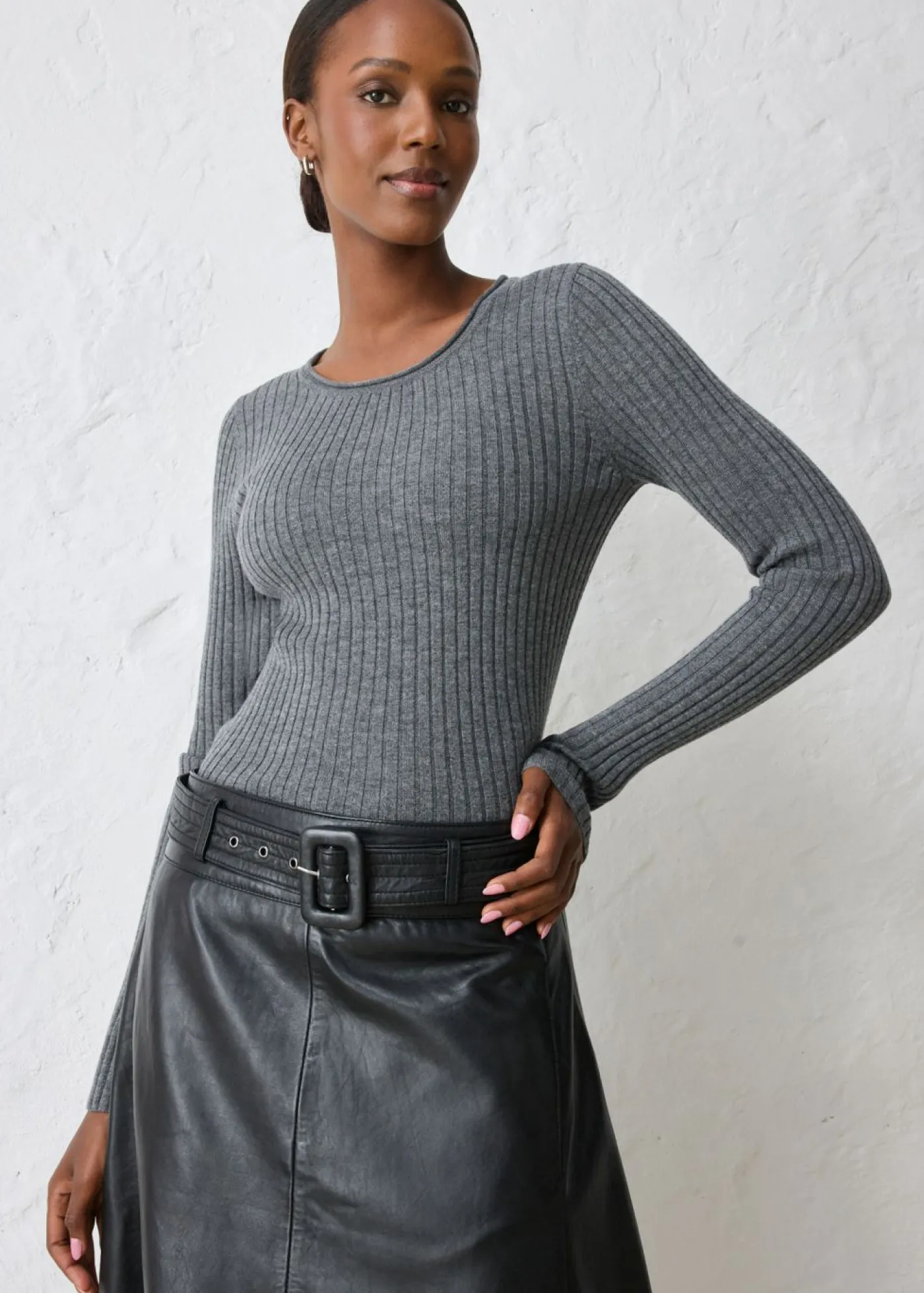 Discount Jersey de canalé en lana merina Mujer Premium|Jerséis