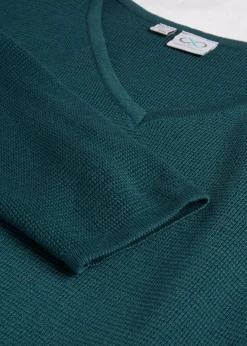 New Jersey de canalé Milano con escote en V Mujer Jerséis|Ropa De Punto