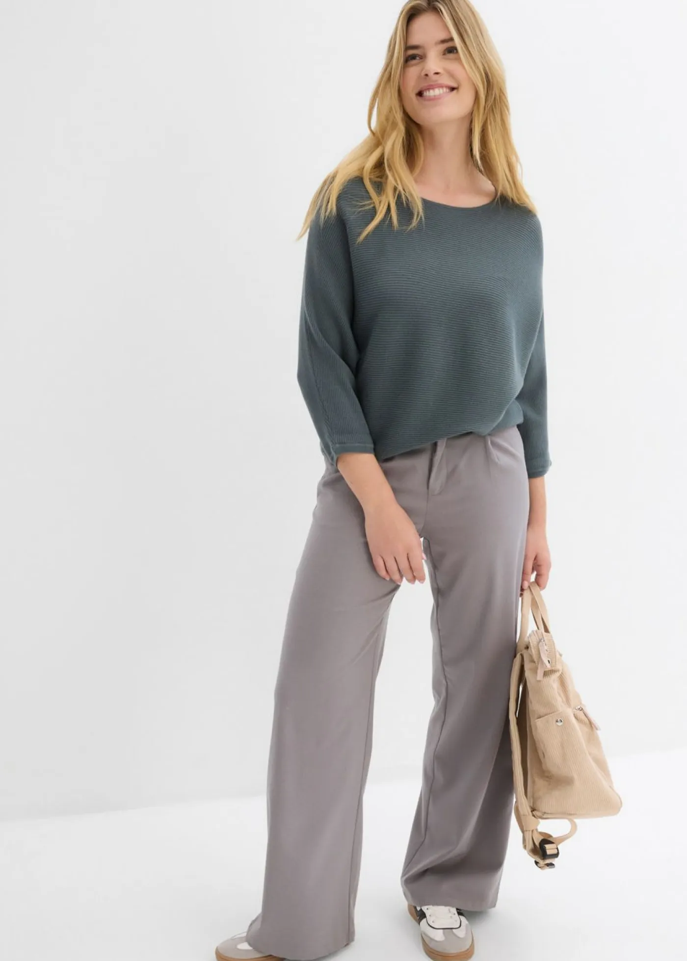 Hot Jersey de canalé oversize de mezcla de viscosa Mujer Jerséis|Ropa De Punto