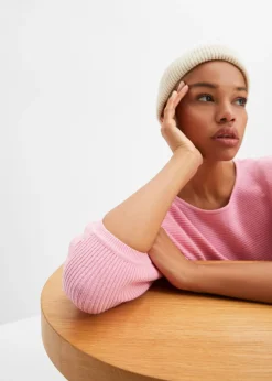 Jersey de canalé oversize de mezcla de viscosa Mujer Jerséis|Ropa De Punto