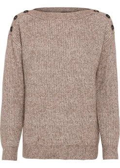 New Jersey de corte holgado con botones Mujer Jerséis|Ropa De Punto