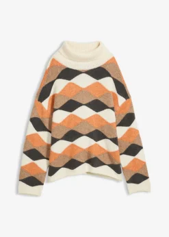 Best Jersey de cuello alto con patrón Mujer Jerséis|Ropa De Punto