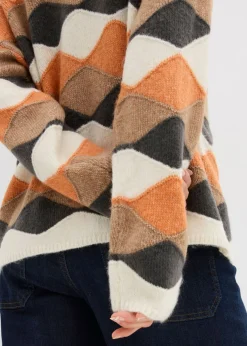 Best Jersey de cuello alto con patrón Mujer Jerséis|Ropa De Punto