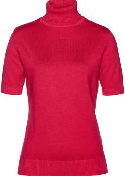 New Jersey de cuello alto y manga corta Mujer Básicos|Jerséis