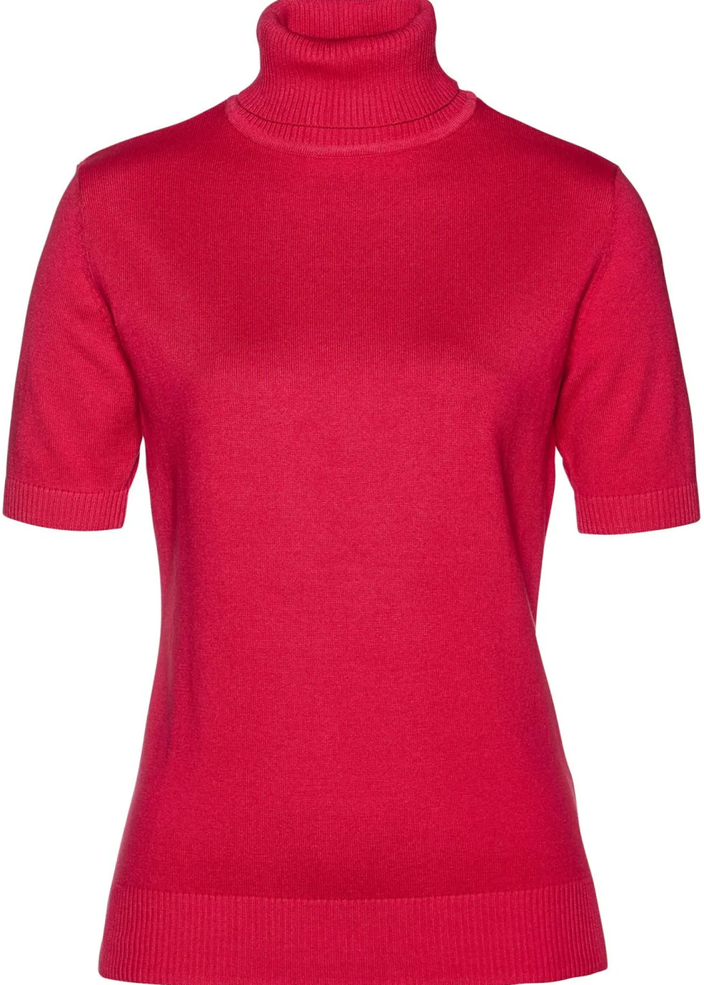 New Jersey de cuello alto y manga corta Mujer Básicos|Jerséis