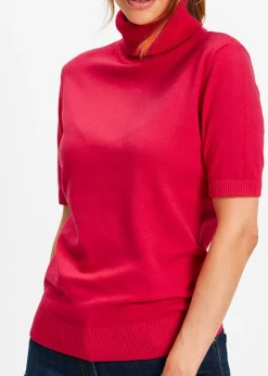 New Jersey de cuello alto y manga corta Mujer Básicos|Jerséis