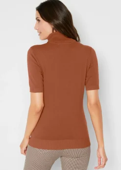 Jersey de cuello alto y manga corta Mujer Básicos|Jerséis
