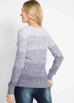 Best Jersey de cuello redondo con degradado cromático y manga larga Mujer Jerséis|Ropa De Punto
