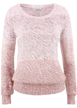 Online Jersey de cuello redondo con degradado cromático y manga larga Mujer Jerséis|Ropa De Punto