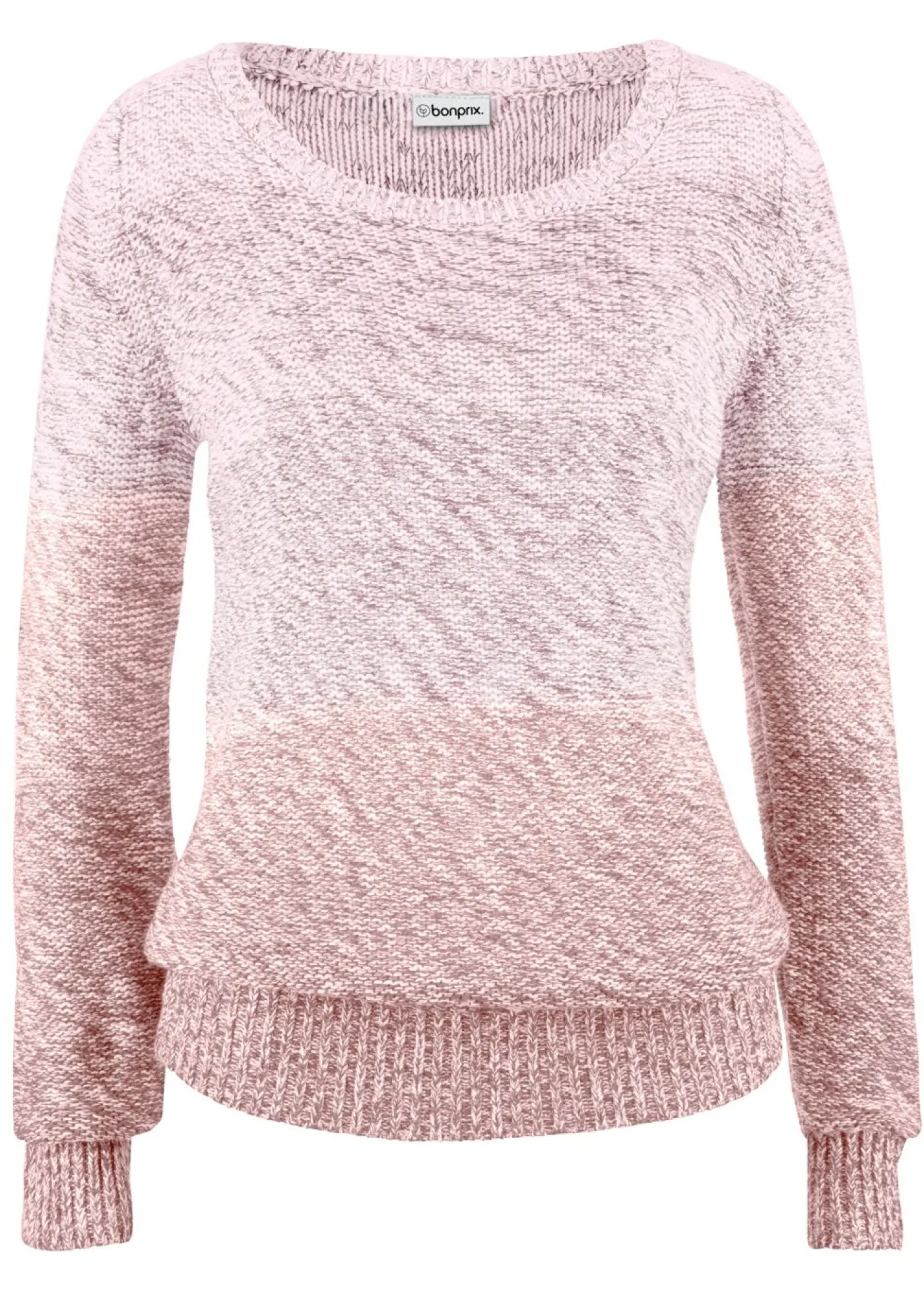 Online Jersey de cuello redondo con degradado cromático y manga larga Mujer Jerséis|Ropa De Punto