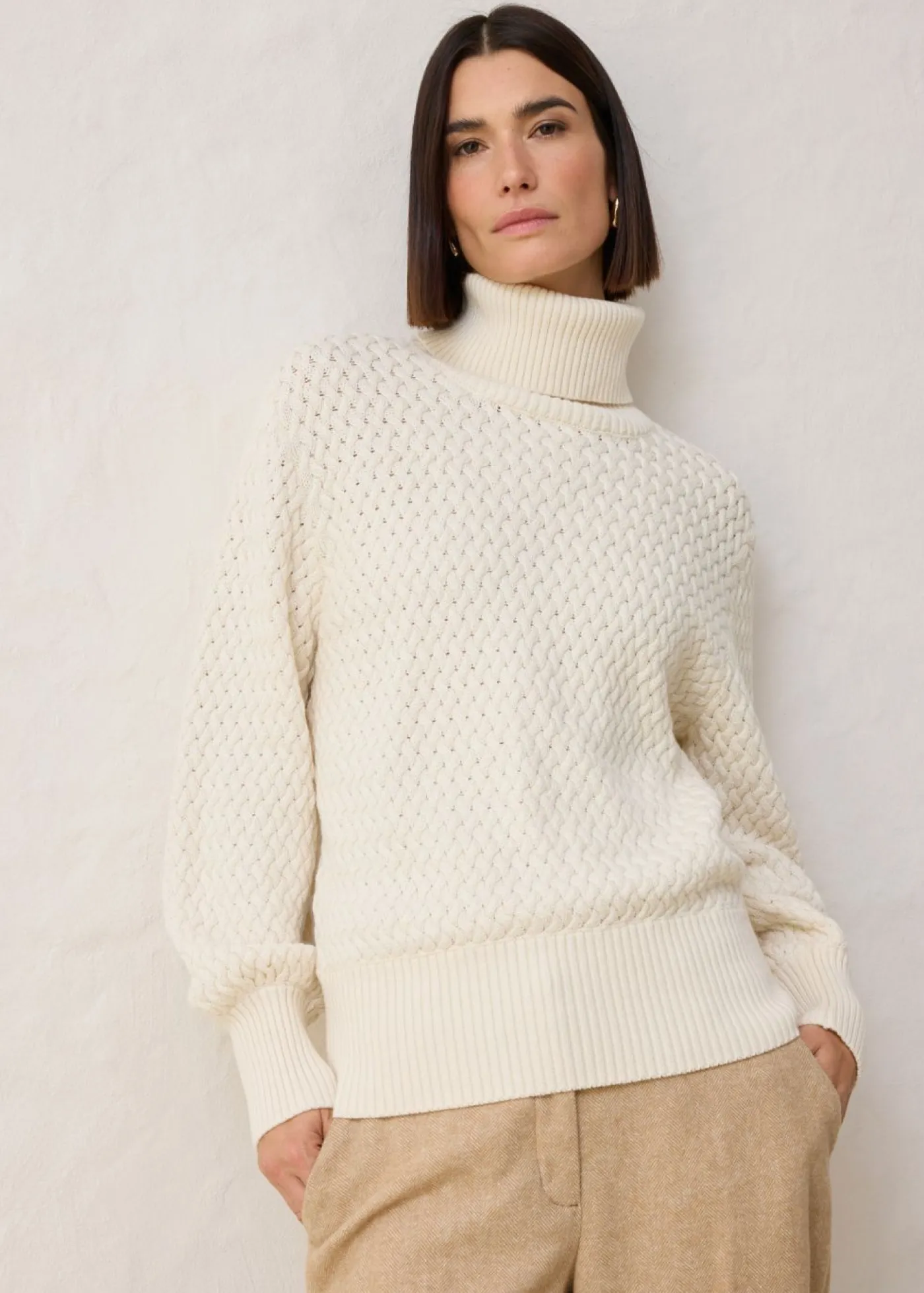 Online Jersey de cuello vuelto con lana merino Mujer Jerséis|Ropa De Punto