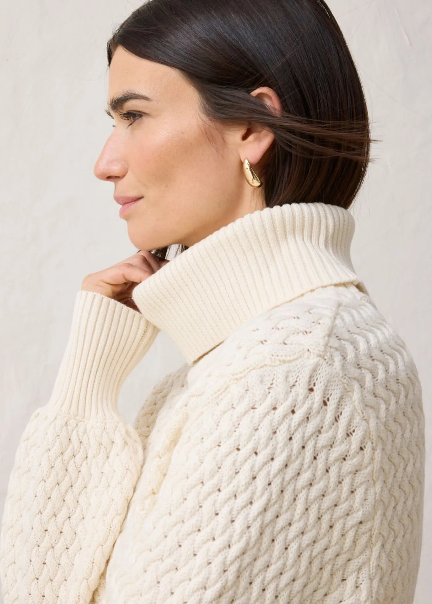Online Jersey de cuello vuelto con lana merino Mujer Jerséis|Ropa De Punto