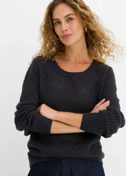 Outlet Jersey de mezcla de algodón con punto estructurado Mujer Ropa De Punto|Jerséis