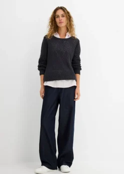Outlet Jersey de mezcla de algodón con punto estructurado Mujer Ropa De Punto|Jerséis