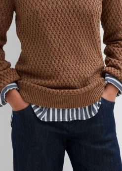 Jersey de mezcla de algodón con punto estructurado Mujer Jerséis|Ropa De Punto
