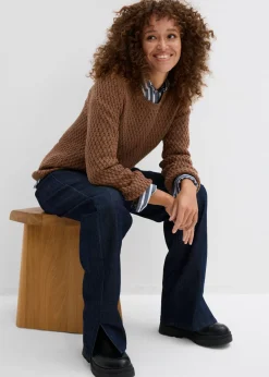 Jersey de mezcla de algodón con punto estructurado Mujer Jerséis|Ropa De Punto