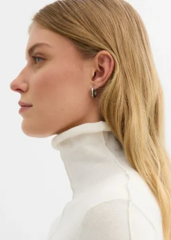 New Jersey de mezcla de cachemir suave con cuello vuelto Mujer Esenciales|Jerséis
