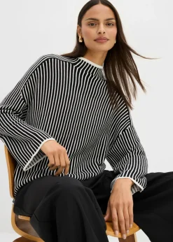 Jersey de mezcla de viscosa con cuello alto Mujer Esenciales|Jerséis