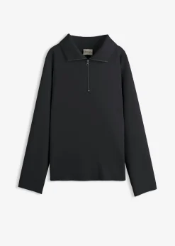 New Jersey de mezcla de viscosa con cuello troyer Mujer Esenciales|Jerséis