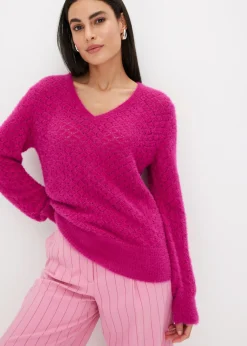 Best Jersey de punto ajour con hilo suave Mujer Jerséis|Ropa De Punto