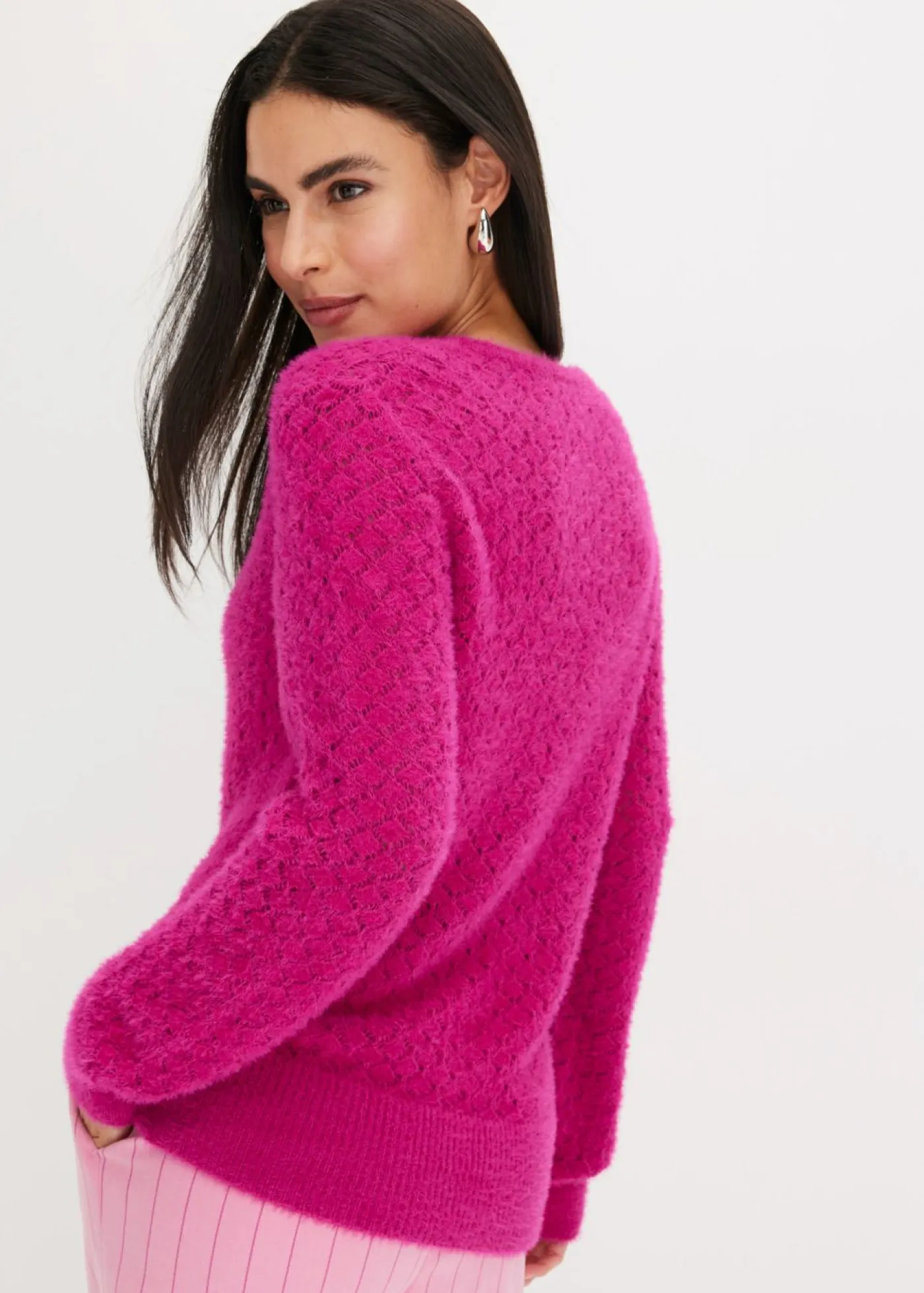 Best Jersey de punto ajour con hilo suave Mujer Jerséis|Ropa De Punto