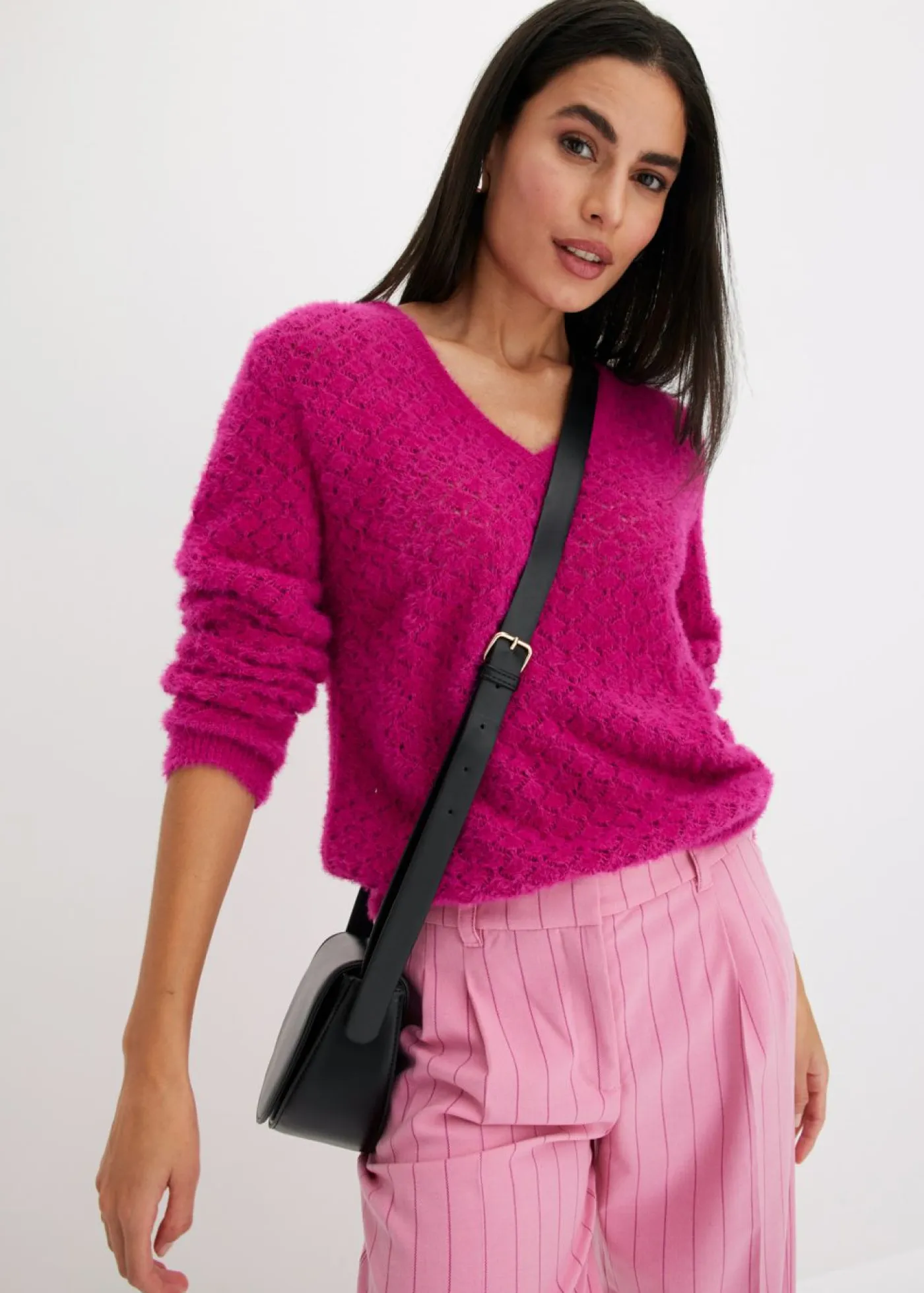 Best Jersey de punto ajour con hilo suave Mujer Jerséis|Ropa De Punto