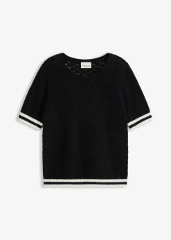 Outlet Jersey de punto ajour con hilo suave Mujer Jerséis|Novedades
