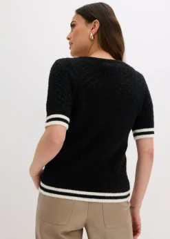 Outlet Jersey de punto ajour con hilo suave Mujer Jerséis|Novedades