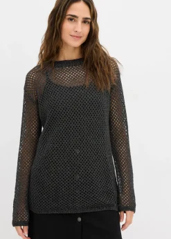 Best Jersey de punto ajour con hilo brillante Mujer Jerséis|Ropa De Punto