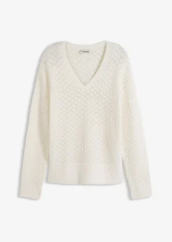 Outlet Jersey de punto ajour con hilo suave Mujer Jerséis|Ropa De Punto