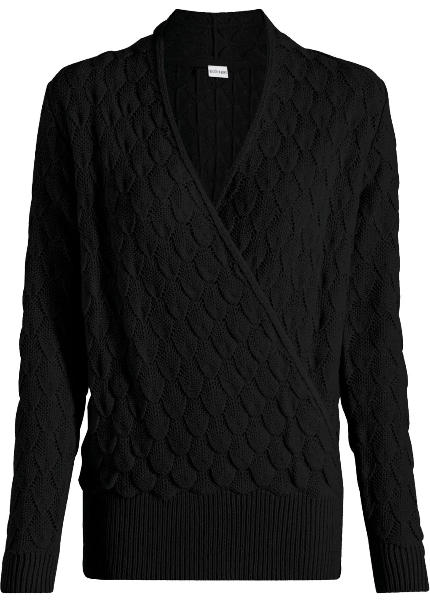 Online Jersey de punto ajour con aspecto cruzado Mujer Jerséis|Ropa De Punto